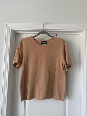 Sag Harbor Short-Sleeve Knit Sweater - Camel